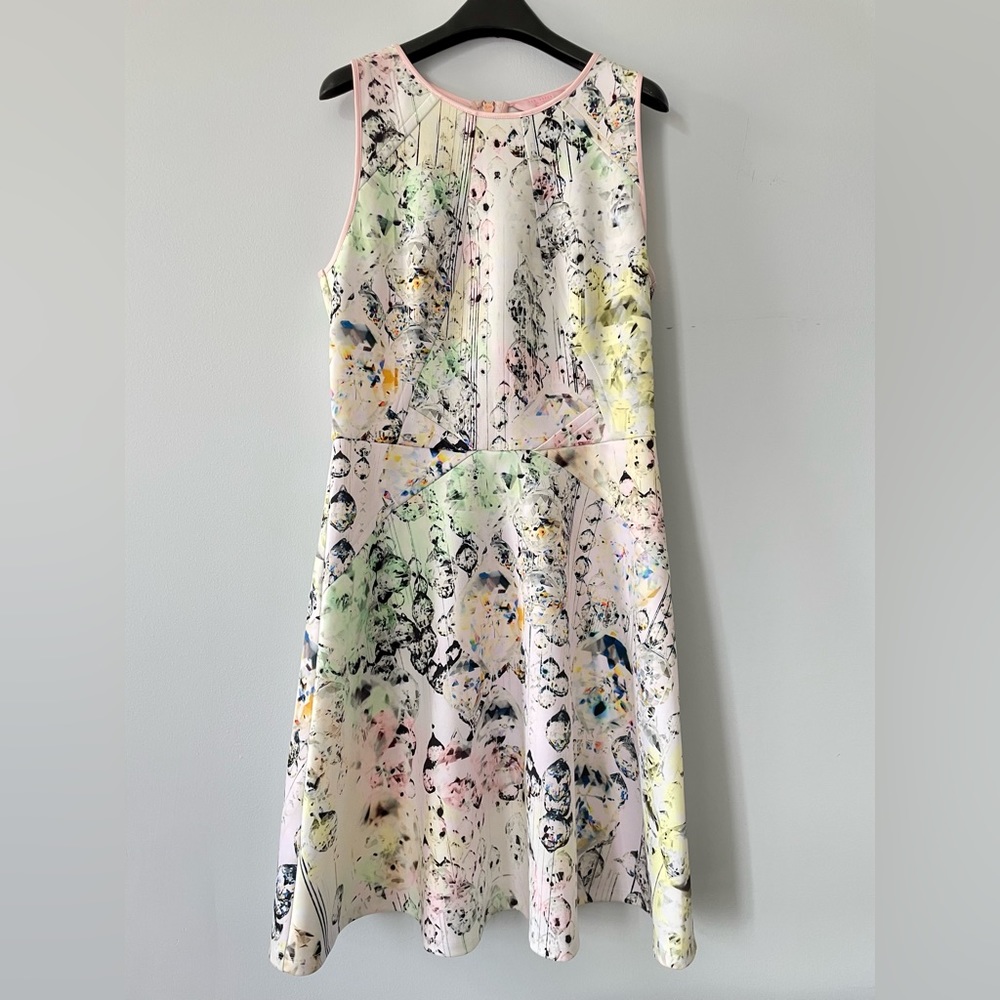 Ted Baker White Pastel Floral A-Line Dress